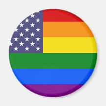 Star Rainbow American Flag Refrigerator Magnets