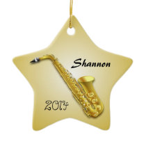 Star Saxophone Player's Personalized Ornament ornaments