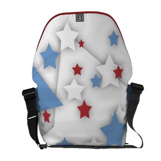Star Shadow Red White &amp; Blue Messenger Bag