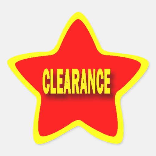 Star Shape Retail Clearance Stickers Zazzle