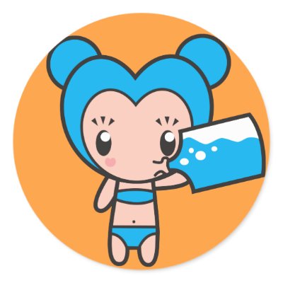 Star Sign Character - Aquarius Round Stickers by onnoillustration