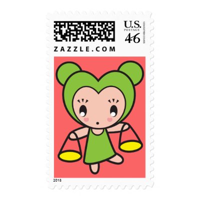 Star Sign Character - Libra Postage Stamp by onnoillustration