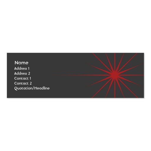 Star - Skinny Business Card Template (front side)