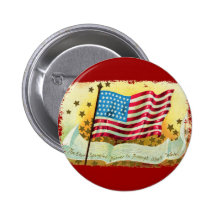 Star Spangled Banner American Flag Button