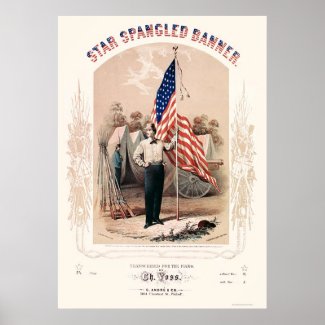 Star Spangled Banner Lithograph by P.S. Duval 1861 print