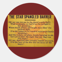 Star Spangled Banner Magic Lantern Slide Round Stickers