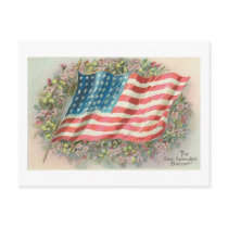 Star Spangled Banner Old Glory Floral Postcards