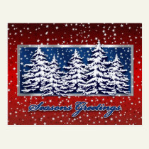 Star Spangled Seasons Greetings Postcard postcards