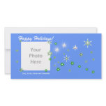 Star Sparkle Blue Holidays Customized Photo Card