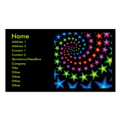 star spirals business card templates (front side)