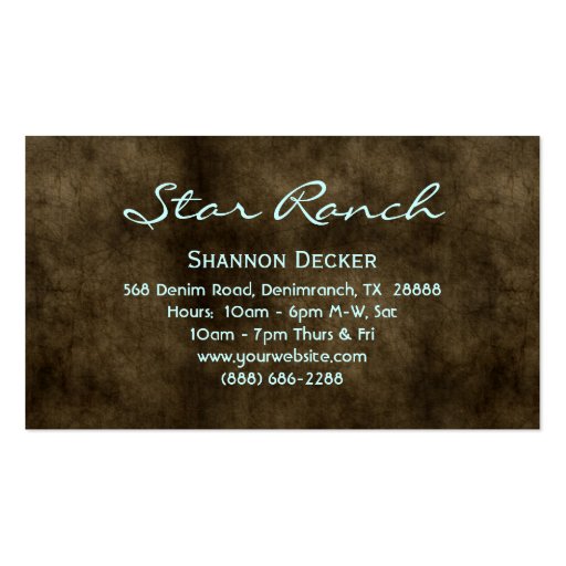 Star Suede Business Card Baby Blue H (back side)