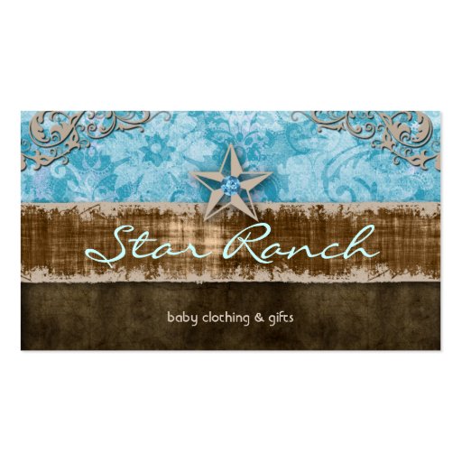 Star Suede Business Card Baby Blue H