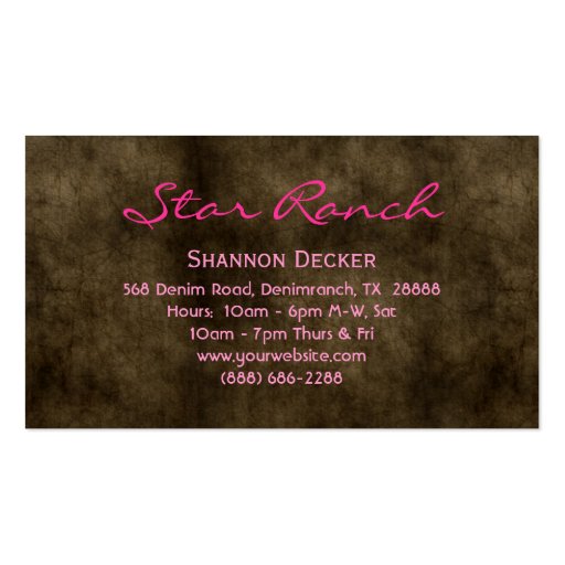 Star Suede Business Card Baby Pink H (back side)