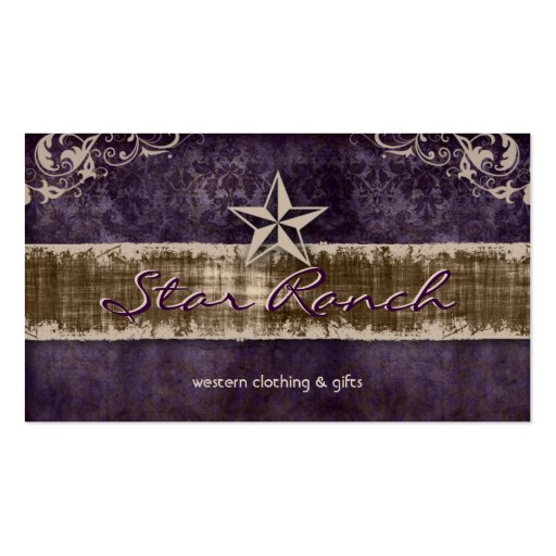 Star Suede Business Card Purple Suede H
