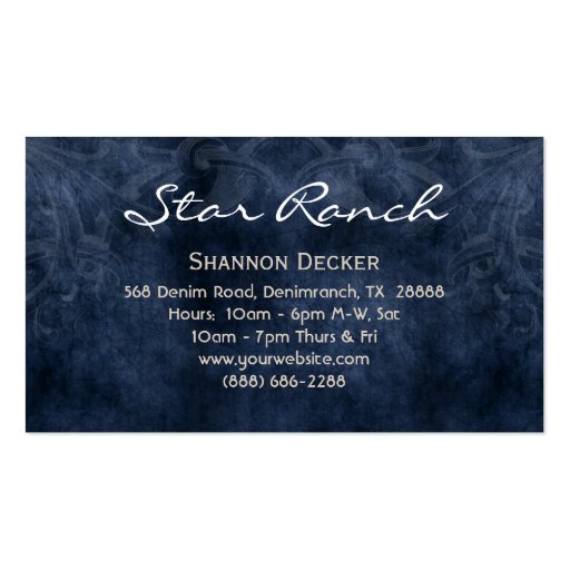 Star Suede Business Card Red Blue H (back side)