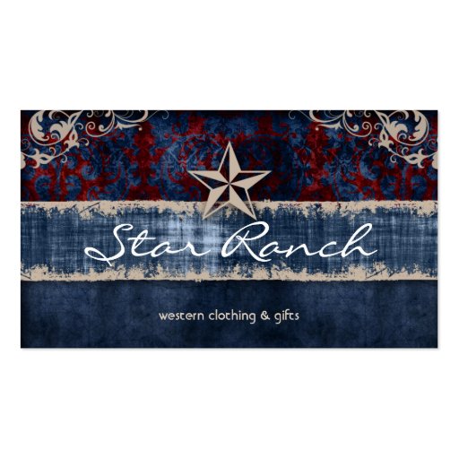 Star Suede Business Card Red Blue H