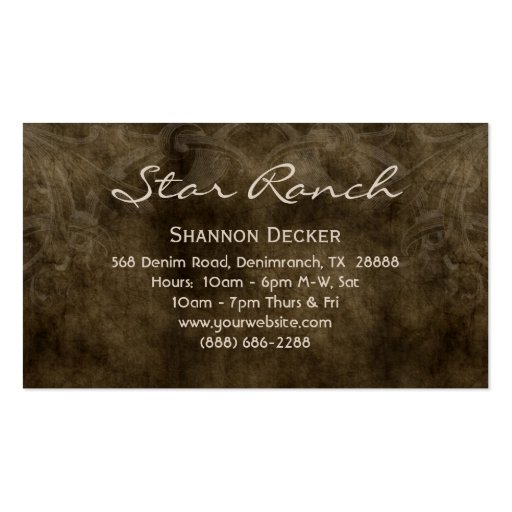 Star Suede Business Card Red Brown H (back side)