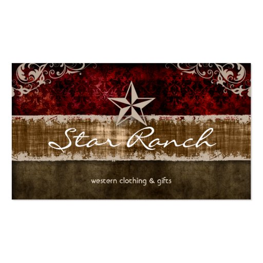 Star Suede Business Card Red Brown H (front side)