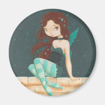 Star- sweet star fairy on a brick wall magnets