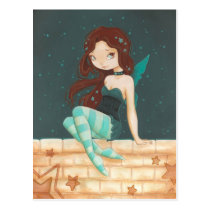 Star- sweet star fairy on a brick wall postcards
