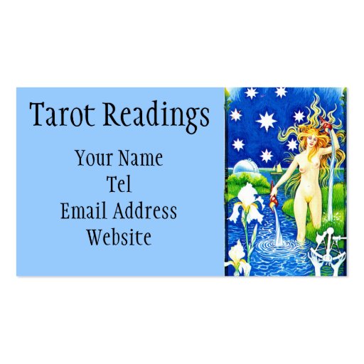 Star Tarot reading Business Card (front side)
