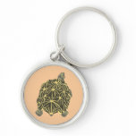 Star tortoise, painting on a keychain