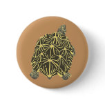 Star Tortoise, painting on a pin on button