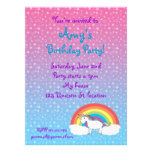 Star unicorn birthday invitation