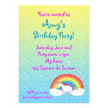 Star unicorn birthday invitation