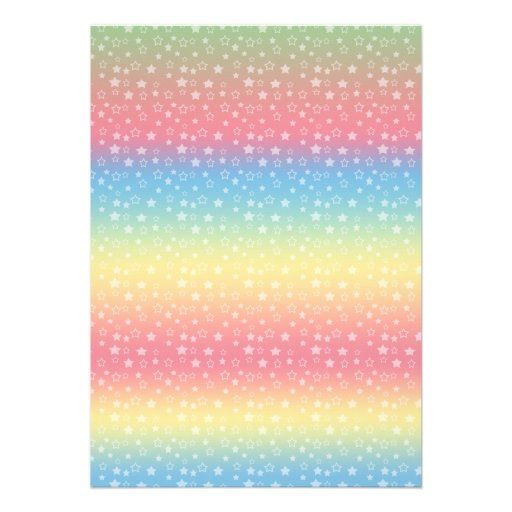 Star unicorn on rainbow birthday invitation