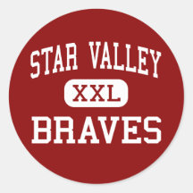 Star Valley - Braves - High School - Afton Wyoming Round Sticker