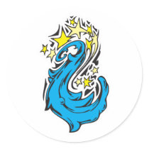 star waves tattoo design stickers