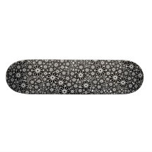 Star Wheel Abstract - Black on White Skate Decks