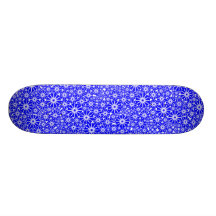 Star Wheel Abstract - Blue on White Custom Skateboard