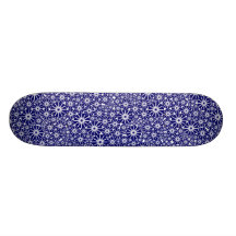 Star Wheel Abstract - Navy on White Custom Skateboard