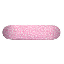Star Wheel Abstract - Pink on White Skate Board Decks
