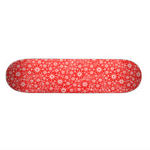 Star Wheel Abstract - Red on White Skateboard Deck
