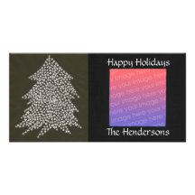 Star White Christmas Tree Personalized Photo Cards