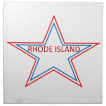 Star with Rhode Island in it. Cloth Napkin