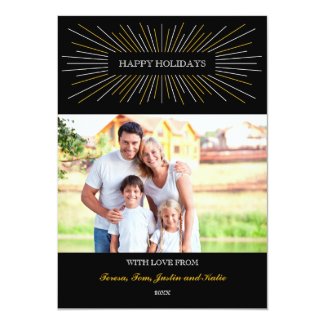 Starburst Happy Holidays Photo Card