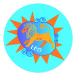 Starburst Leo Round Sticker