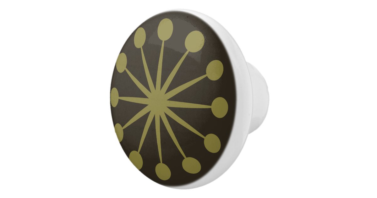 Starburst Mid Century Pattern Earth Hues Ceramic Knob Zazzle