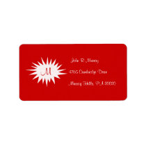 Starburst Monogram Avery Label