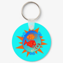Starburst Pisces keychains