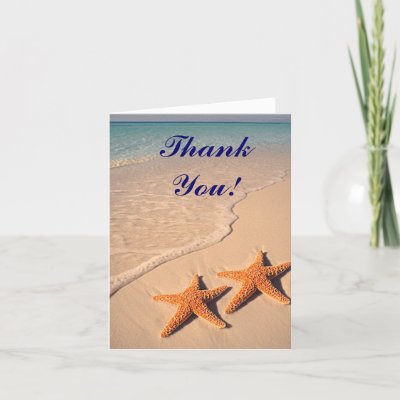 Starfish and Beach wedding Thank You notecards