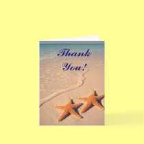Starfish and Beach wedding Thank You notecards