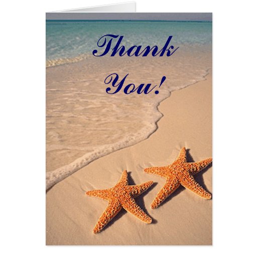 Starfish and Beach wedding Thank You notecards Cards Zazzle