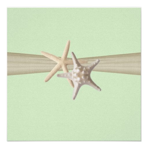 Starfish and Burlap Look Bridal Shower Custom Invitation