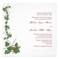 Starfish and Holly Christmas Wedding Invitations