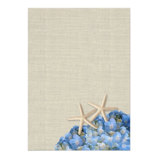 Starfish and Hydrangeas Beach Rehearsal Dinner Personalized Invites